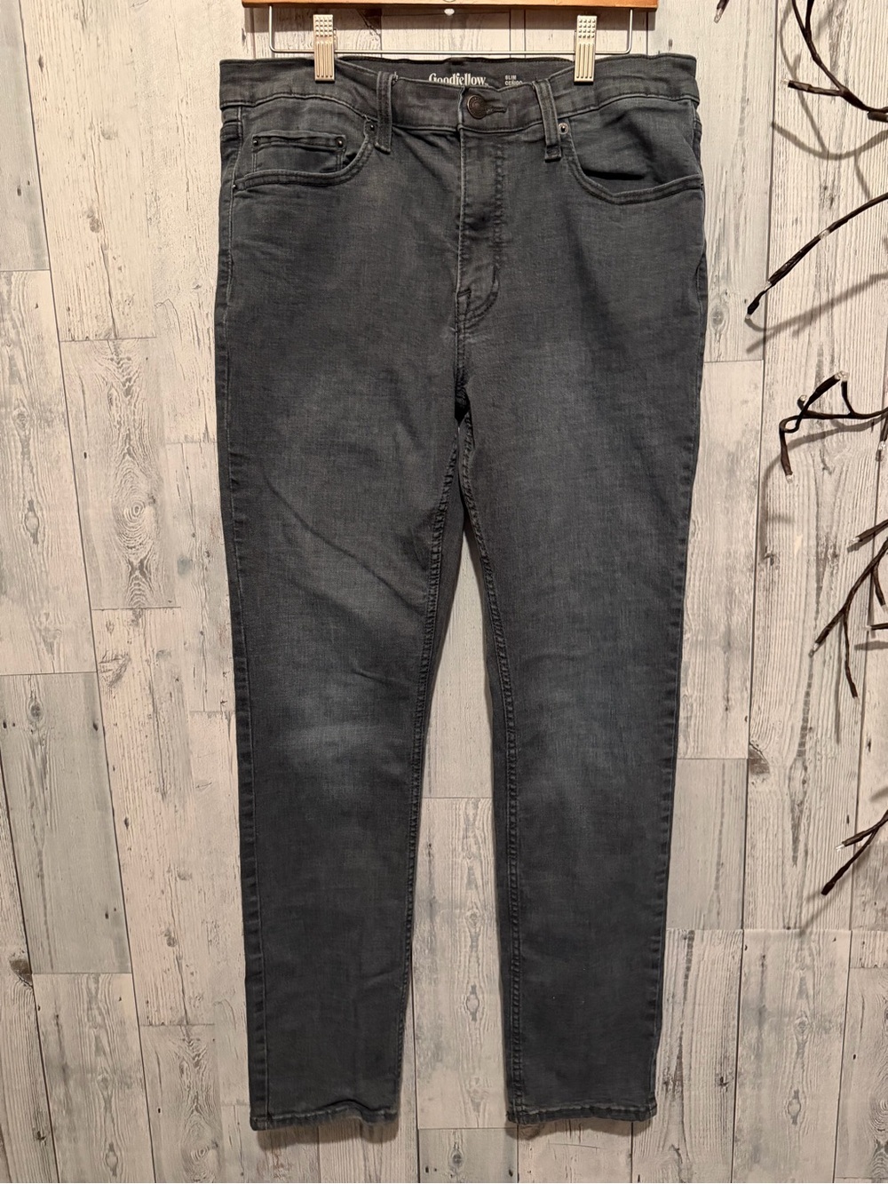 Goodfellow & Co Men's Slim Straight Charcoal Jeans 34x32